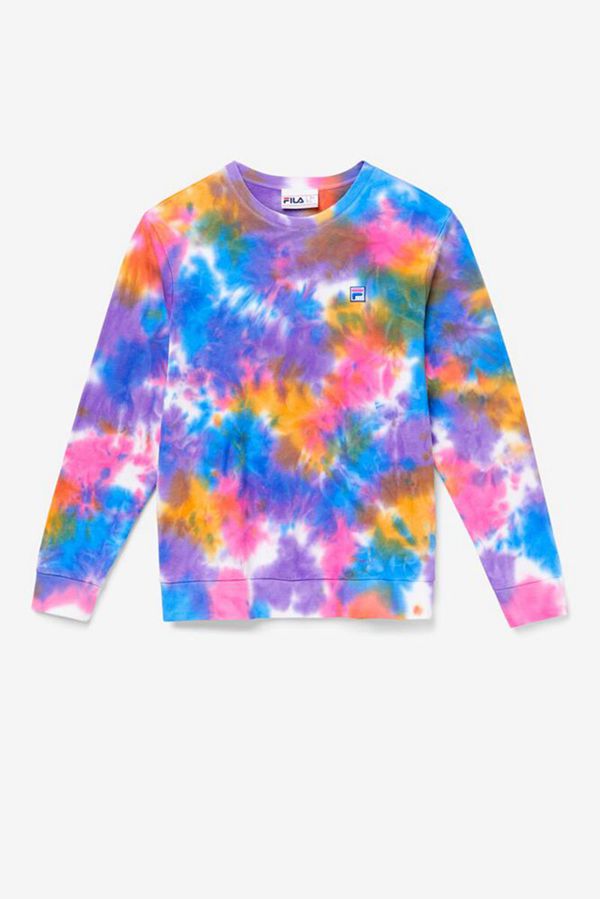 Fila Jamie Tie Dye Crewneck Men's Sweatshirts - Multicolor,NZ 213-39281